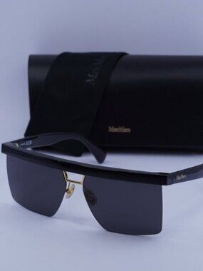 Max Mara MM0072 01A Square Sunglasses - Black/Smoke